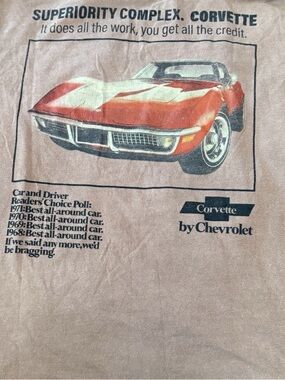 Official GM chemistry Chevrolet corvette shirt. 70s vintage style distressed